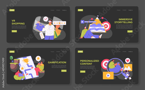 immersive marketing. Flat Vector Illustration