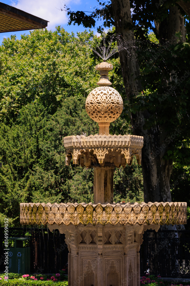 Obraz premium Elements of architectural decorations, fountains and taps for drinking water, decorative fountains in reservoirs. In Istanbul, public places.