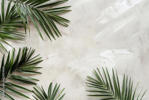 spa banner concept with palm leaves on one side  and space
