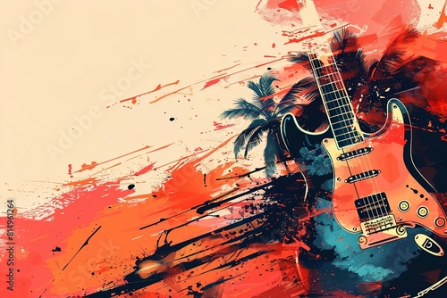 Rock music background. Rock poster