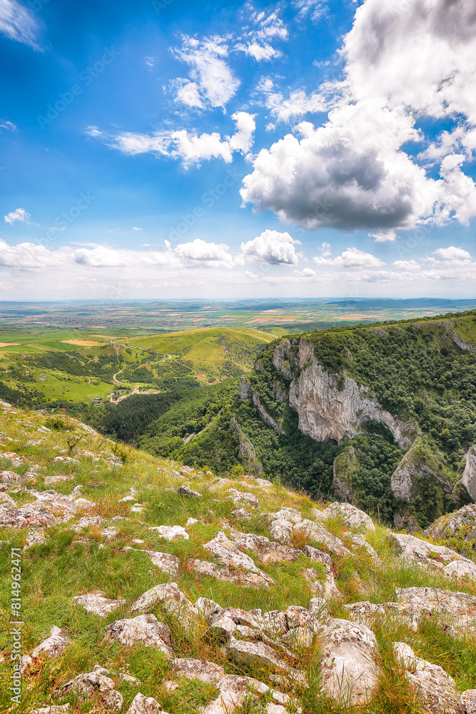 Amazing view of Turda Gorge (Cheile Turzii) natural reserve with marked trails for hikes on Hasdate river. Amazing view of Turda Gorge (Cheile Turzii) natural reserve with marked trails for hikes on Hasdate river.