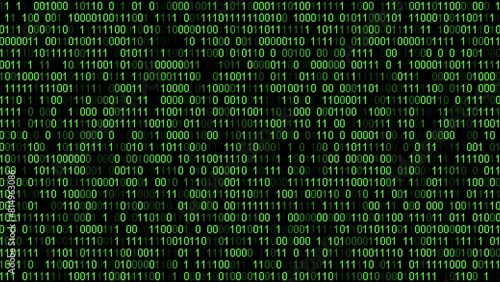 Binary code numbers sequence animation