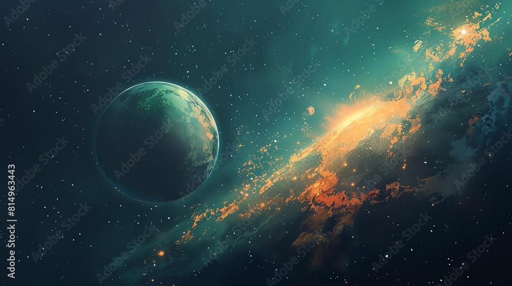 A digital painting of a planet A digital painting of a planet