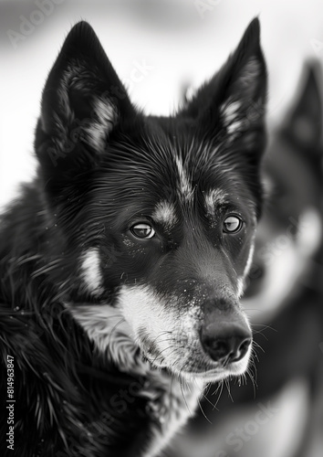 Monochrome strong sled dogs  photo