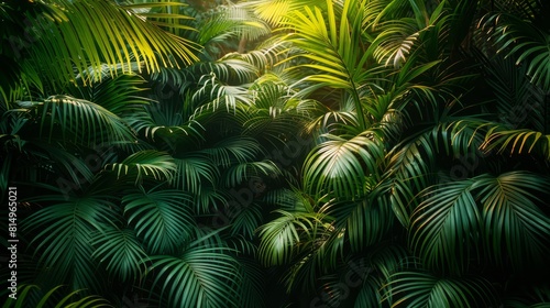  A verdant forest teems with numerous leafy plants, adjacent to one boasting towering trees