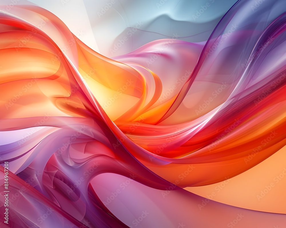 Flowing Curves and Spiraling Abstract Designs in Vibrant Digital 3D Art Flowing Curves and Spiraling Abstract Designs in Vibrant Digital 3D Art