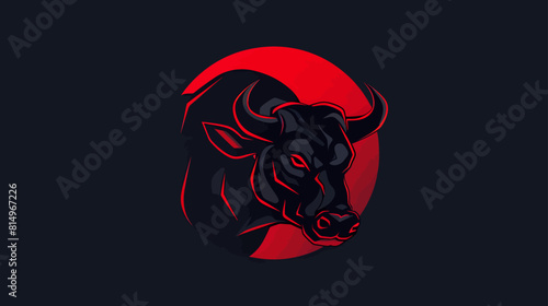 Black Bull in Circle Logo Design Inspiration, bull logo design inspiration, bull vector illustration