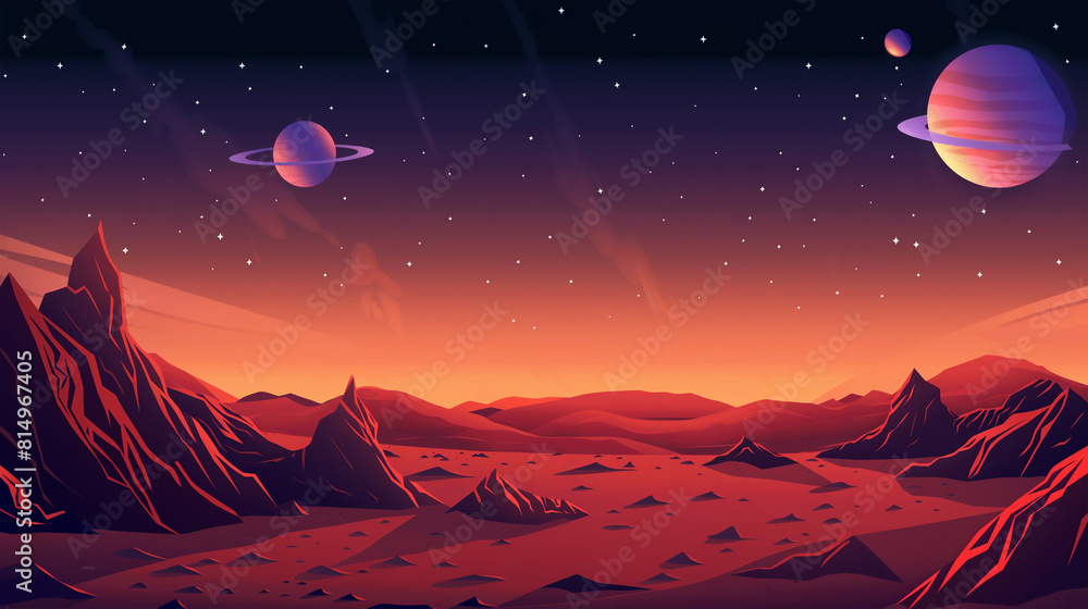 Night space game background, Illustration Night space game background, Illustration