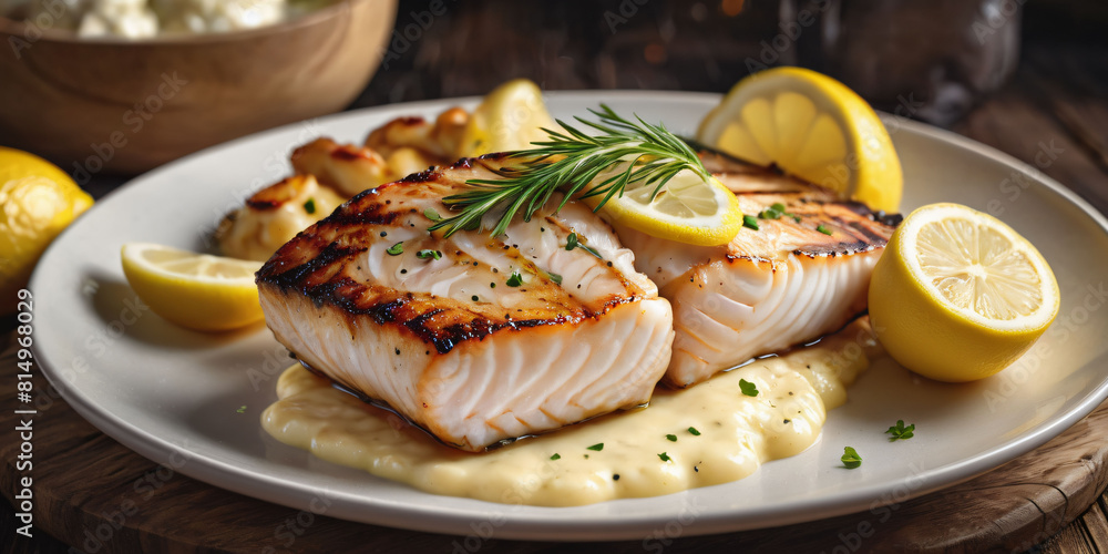 grilled fish on a plate grilled fish on a plate
