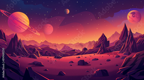 Night space game background  Illustration