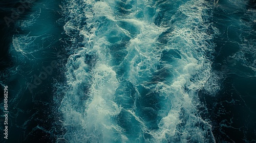  A large body of water featuring incoming and outgoing waves at the surface and depths photo