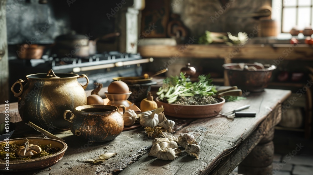 Fototapeta premium Investigate the resurgence of interest in ancient Danish cooking techniques.photo realistic, natural lighting, high resolution photography