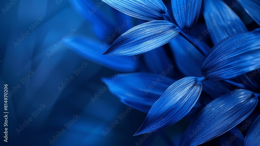 A detailed view of a blue bloom with indistinct foliage in the foreground and an out-of-focus backdrop A detailed view of a blue bloom with indistinct foliage in the foreground and an out-of-focus backdrop