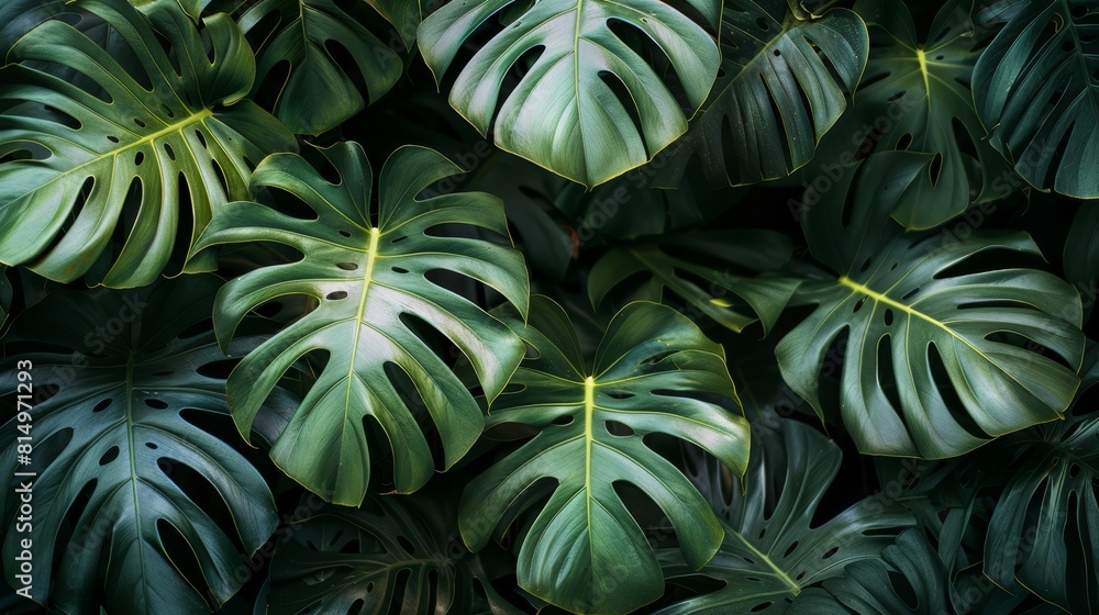 A tight shot of numerous green plants with white and black stripes on their upper foliage A tight shot of numerous green plants with white and black stripes on their upper foliage