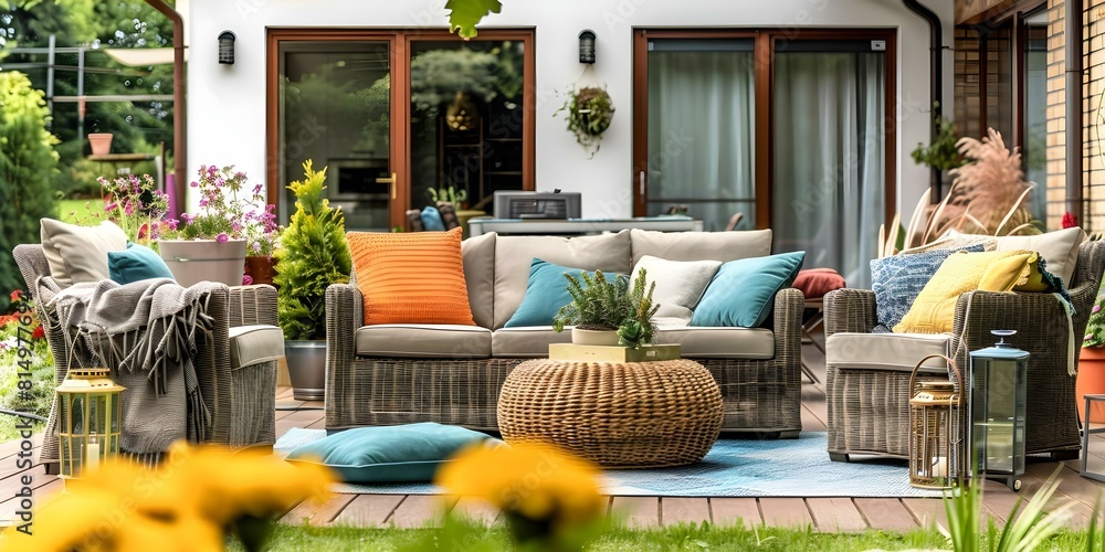 Decorating a Garden Patio in Country Cottage Style with Outdoor Lounge ...