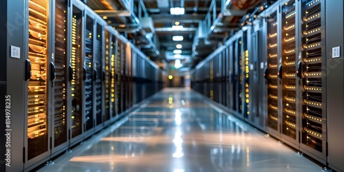 Data Center IT Warehouse: Hosting Services with Cloud Storage Servers. Concept Cloud Storage, IT Warehouse, Data Center, Hosting Services, Servers