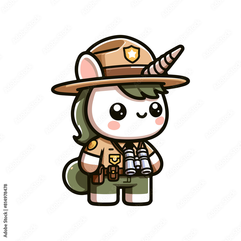 cute icon character unicorn forest ranger cute icon character unicorn forest ranger