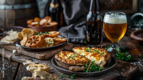 Welsh Rarebit with beers in a mouthwatering food photography shot
