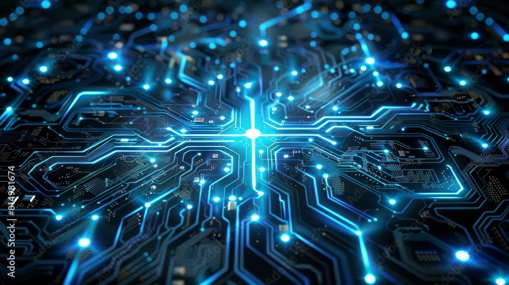 Circuit Board With Blue Lights Circuit Board With Blue Lights
