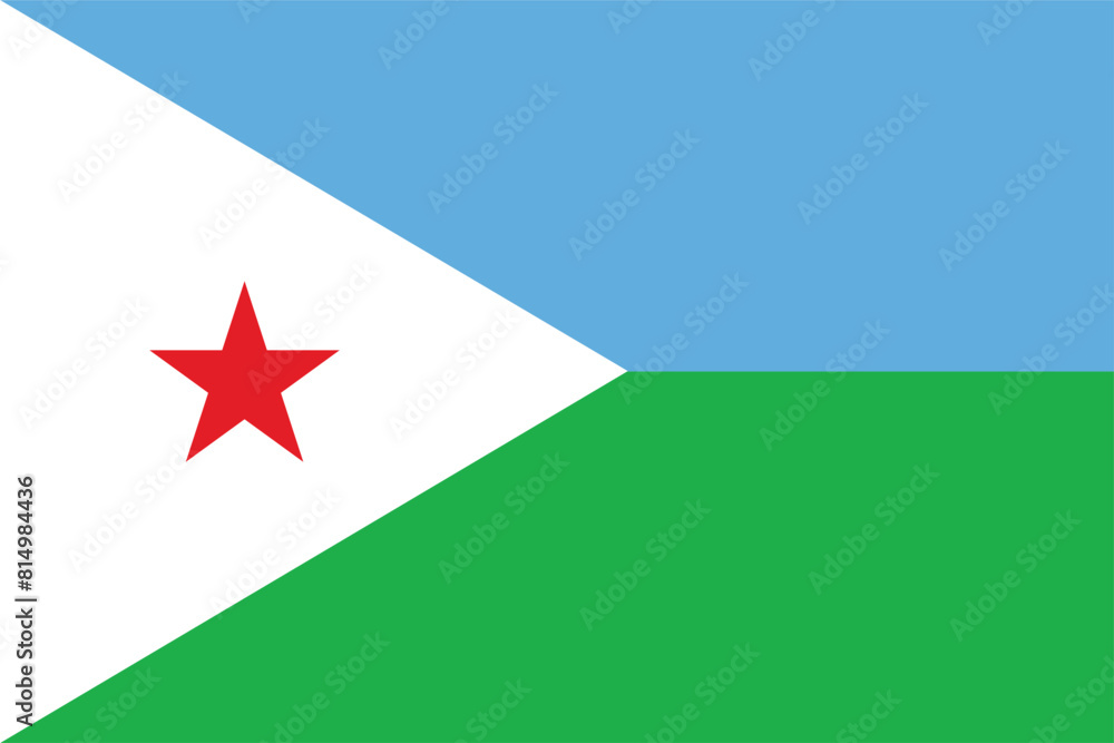 National Flag of Djibouti. Djibouti Flag.
National Flag of Djibouti. Djibouti Flag.