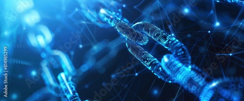 A Futuristic Digital Blockchain Background Illustrates Technological Connectivity And Advancements,High Resolution © Ha