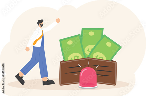 emergency fund. save money for sudden or urgent situations or circumstances. spare money. problems and finances. concept illustration design. design elements for websites, landing pages, posters

