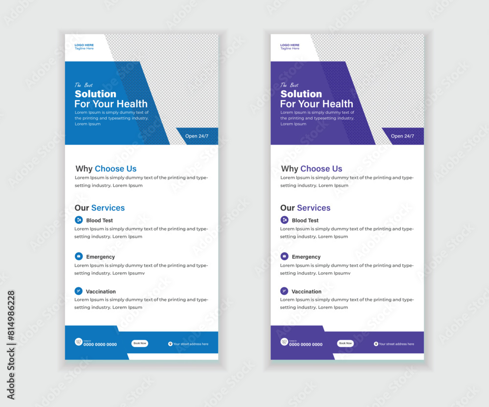 Medical Roll-Up Or Dl Flyer And Rack Card Design Template For Your Business Medical Roll-Up Or Dl Flyer And Rack Card Design Template For Your Business