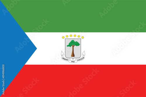 National Flag of Equatorial Guinea. Equatorial Guinea Flag. 
