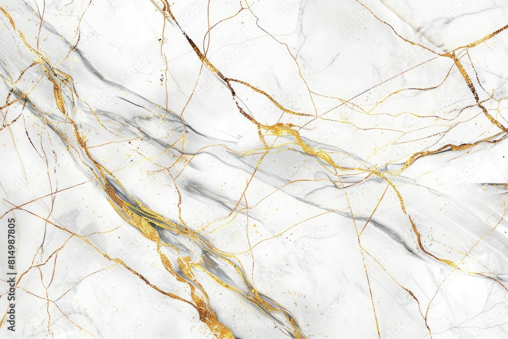 An elegant abstract background featuring white marble with veins of shimmering gold An elegant abstract background featuring white marble with veins of shimmering gold