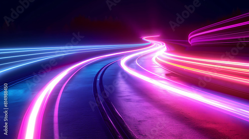 trails on the road at night