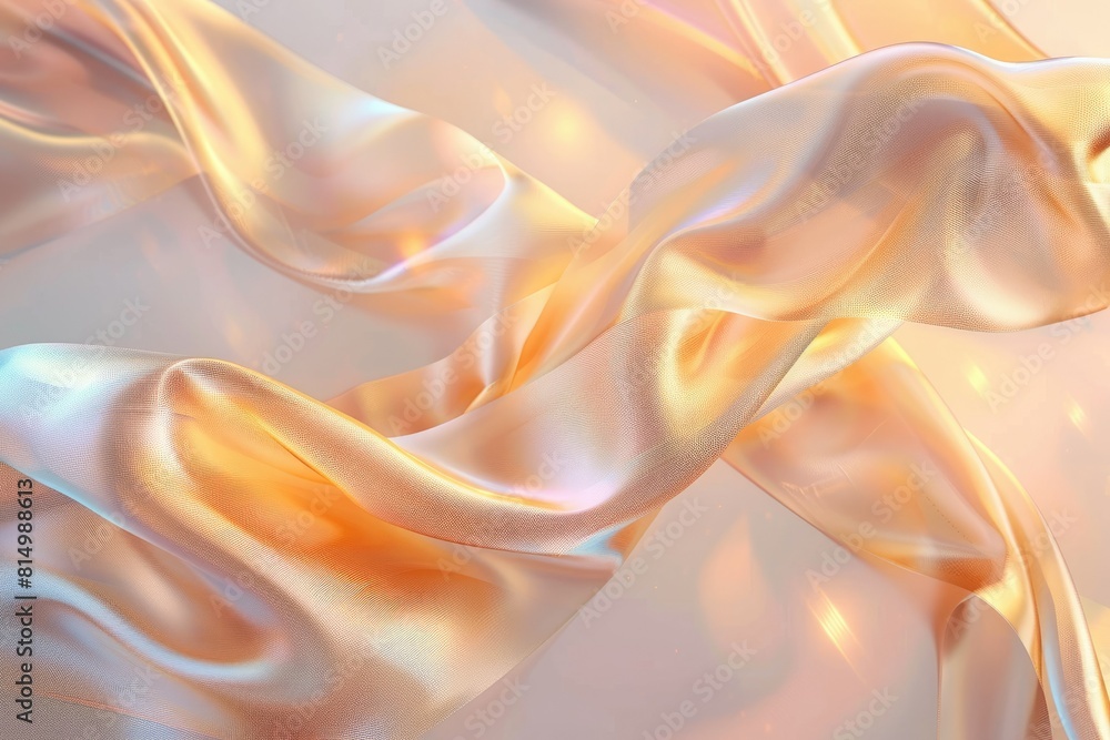 Obraz premium A cascade of silk ribbons in a luxurious palette, gracefully flowing against a soft