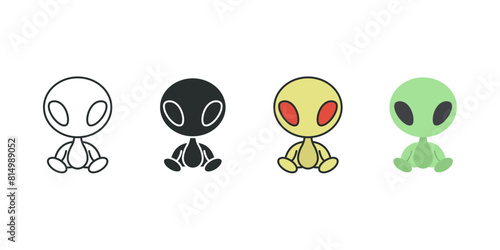 cartoon game Alien Icon symbol vector illustration isolated on white background