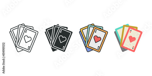 Playing Poker Cards Icon symbol vector illustration isolated on white background