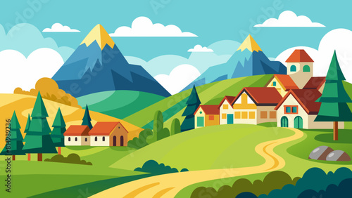 village scenery and svg file