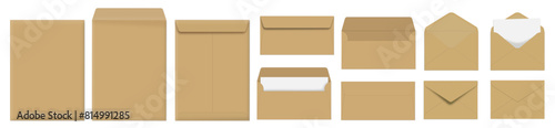 horizontal every envelope set brown collection