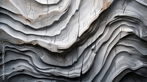 Carve a grayscale wood grain pattern into a solid piece of white pine. photo
