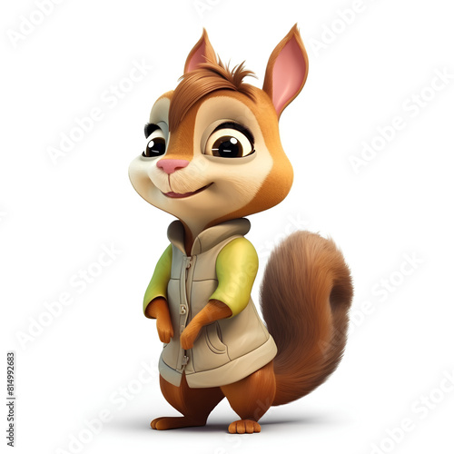 squirrel cartoon character with a smile on the face
