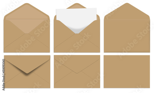 envelope set brown paper cardboard