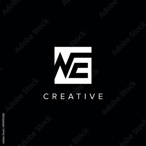 NE EN Alphabet Letter logo design. Initial Vector symbol.