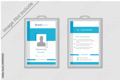 A professional Id card design with blue