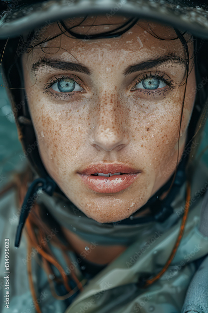 Close-up of a kayaker’s determined face as they confront a challenging rapid, emphasizing the intensity of the moment, Close-up of a kayaker’s determined face as they confront a challenging rapid, emphasizing the intensity of the moment,