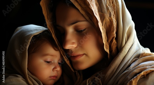 Tender Moment of Mother and Child in Serene Atmosphere