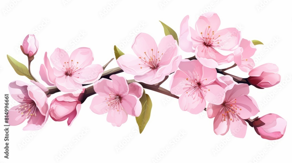 Cherry blossom, sakura flowers isolated on white background Cherry blossom, sakura flowers isolated on white background