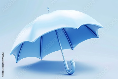 Guarda-chuva azul com gotas de agua em aquarela no fundo branco . Beautiful simple AI generated image in 4K  unique.