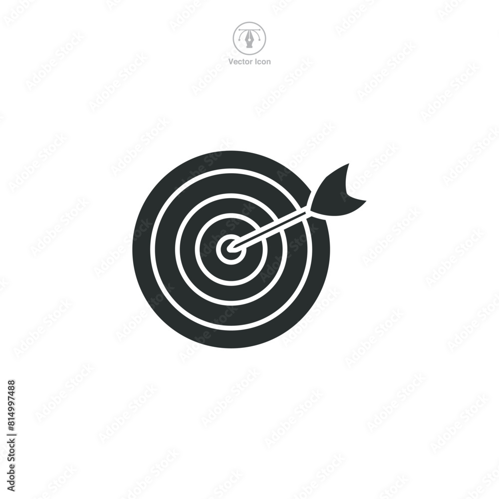 Target and Goal Icon symbol vector illustration isolated on white background Target and Goal Icon symbol vector illustration isolated on white background