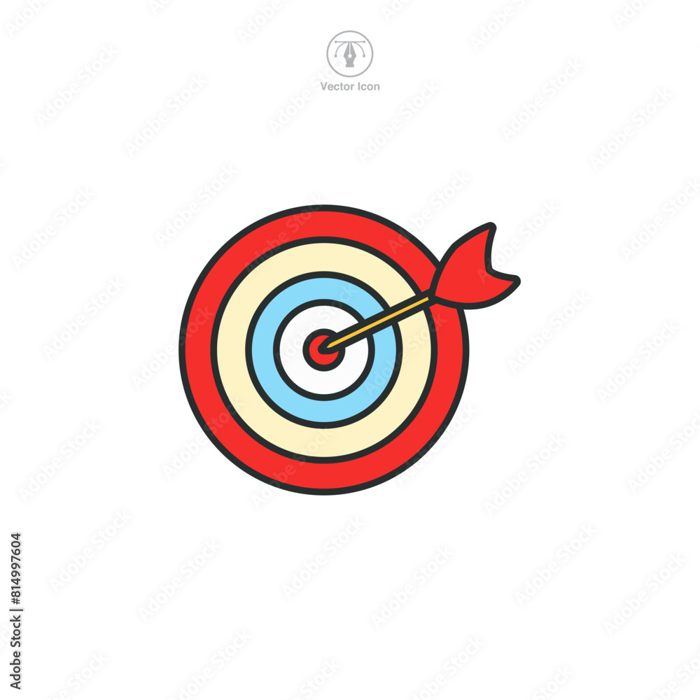 Target and Goal Icon symbol vector illustration isolated on white background Target and Goal Icon symbol vector illustration isolated on white background