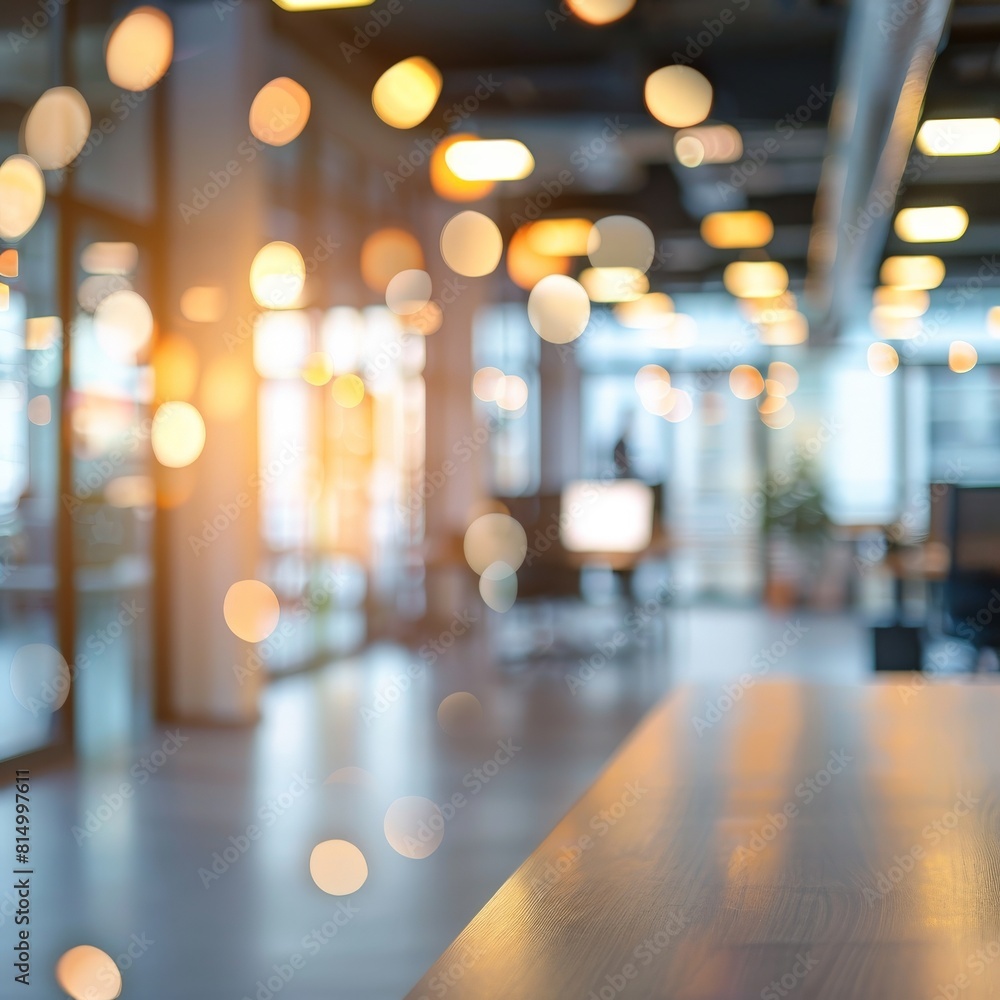 Abstract blurred background of office interior with glass walls and bright lights. Abstract blurred background of office interior with glass walls and bright lights.