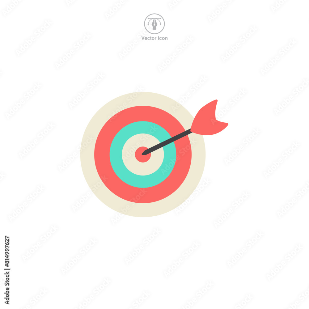 Target and Goal Icon symbol vector illustration isolated on white background Target and Goal Icon symbol vector illustration isolated on white background