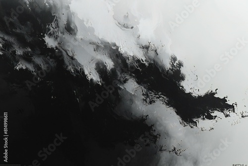 Abstract expressionist art style , slash, black and white