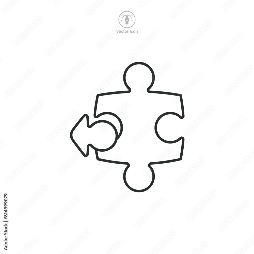 Puzzle Piece Icon symbol vector illustration isolated on white background Puzzle Piece Icon symbol vector illustration isolated on white background